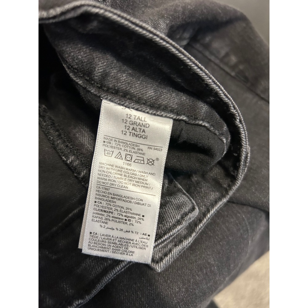 Old Navy Power Straight Jeans Womens 12 Tall Washed Black High Waisted Stretch - Picture 4 of 4
